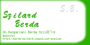 szilard berda business card